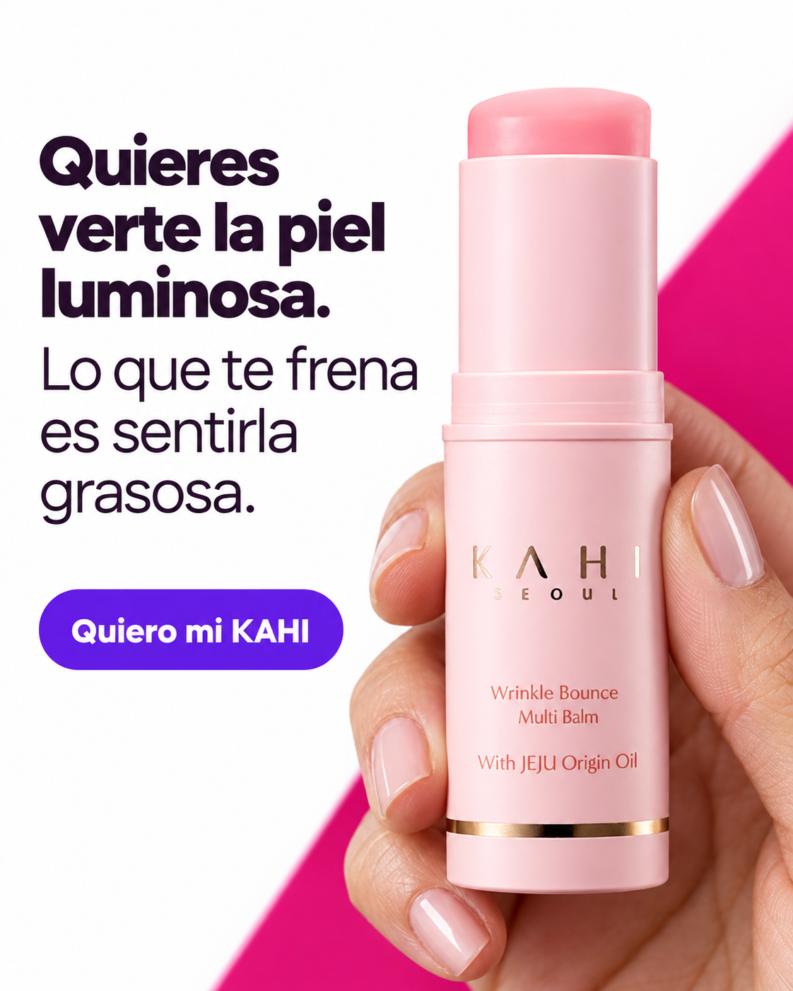 Bálsamo KAHI sostenido en la mano